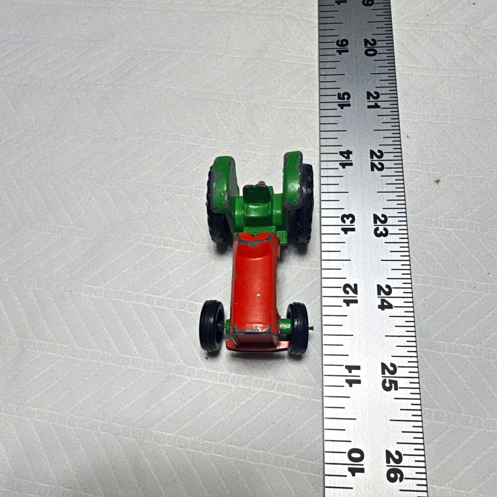 Vintage Diecast Farm Tractor Toy Vehicle - Green, Orange & Black
